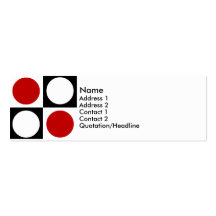 KRW Retro Red White and Black Squares and Circles Business Card Templates