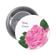 KRW Rose Custom Birthday Button Favour