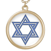 KRW Star of David Blue Gold Necklace