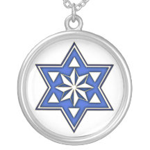 KRW Star of David Blue Sterling Silver Necklace