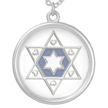KRW Star of David Blue Sterling Silver Necklace