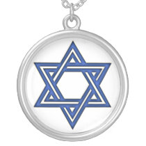 KRW Star of David Blue Sterling Silver Necklace necklaces
