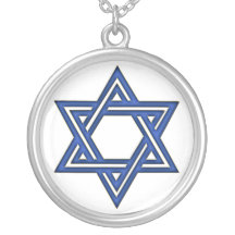 KRW Star of David Blue Sterling Silver Necklace