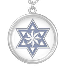 KRW Star of David Blue Sterling Silver Necklace