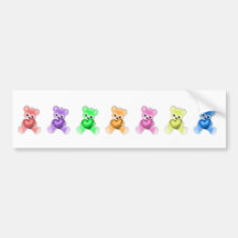 KRW Teddy Rainbow Bumper Stickers