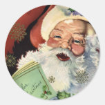 KRW Vintage Santa Claus Christmas Round Sticker