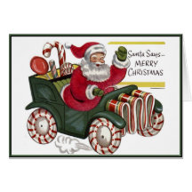 KRW Vintage Santa in Car Holiday Card