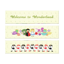 KRW Welcome to Wonderland Alice Canvas Triptych Gallery Wrapped Canvas