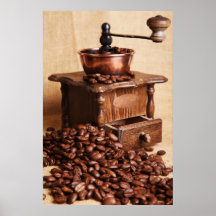Küchenbild Kaffeebohnen Kaffeemühle Plakatdruck