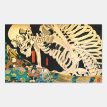 Kuniyoshi Skeleton Summoned by Witch Rectangle Sticker