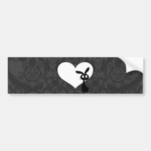Kuro Bunny Love I Bumper Stickers