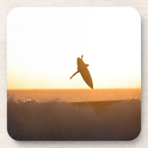 Kuta Beach surfing sunset Beverage Coaster
