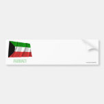 Kuwait Waving Flag with Name Bumper Stickers