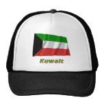 Kuwait Waving Flag with Name Trucker Hat