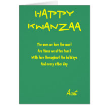 Kwanzaa Aunt greeting cards