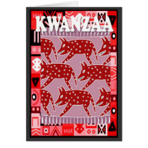 Kwanzaa , boaring animals greeting cards