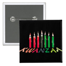 Kwanzaa Candles Buttons