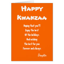 Kwanzaa daughter greeting cards