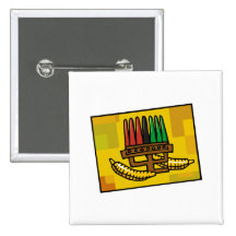 Kwanzaa Kinara with Corn Pinback Button