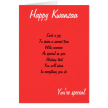Kwanzaa you're special greeting cards
