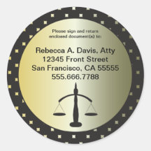 L003 Sticker Round - Scales of Justice Star design