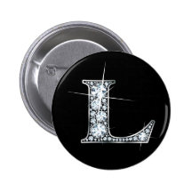 "L" Diamond Bling Button