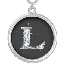 "L" Diamond Bling Necklace