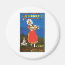 La Boulonnaise Canned Fish Vintage Food Ad Art Magnet