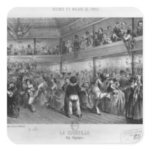 La Courtille, popular dance, engraved by Yves stickers