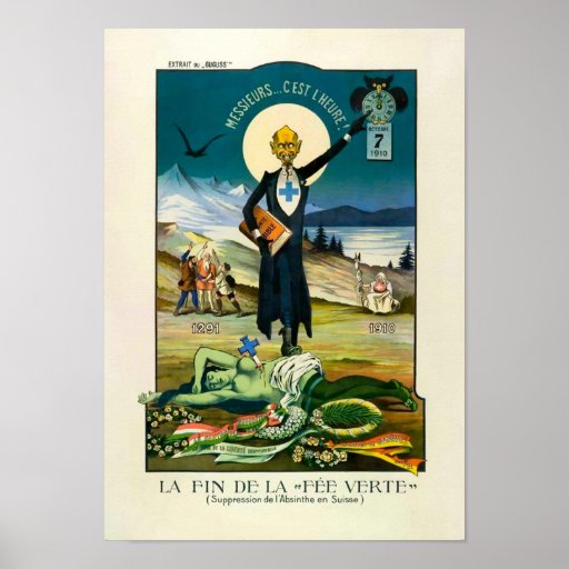 La Fin de la "Fée Verte" Vintage Absinthe Poster