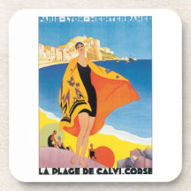 La Plage De Calvi. Corse Drink Coaster