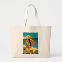 La Plage de Calvi, Corse Tote Bags