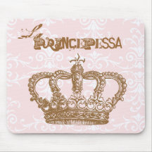 La Princepessa Pink and Chocolate Crown Mousepad