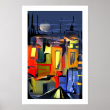 LA RUE DE PARIS DANS LA NOITE by ALBRUNO Posters