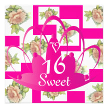 "La Vie En Rose" Sweet Sixteen Invit.-Customise Custom Invites