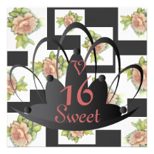 "La Vie En Rose" Sweet Sixteen Invit.-Customise Personalised Invitation