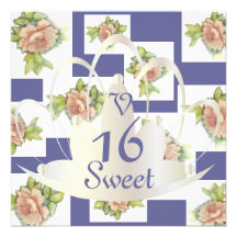 "La Vie En Rose" Sweet Sixteen Invit.-Customise Personalised Invitation