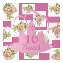"La Vie En Rose" Sweet Sixteen Invit.-Customise Invitations