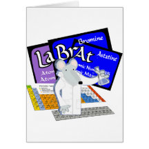 Lab Rat Spelled with Elements from Periodic Table Greeting Cards