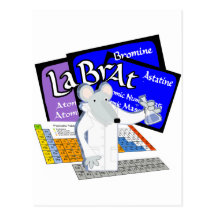 Lab Rat Spelled with Elements from Periodic Table Postcard