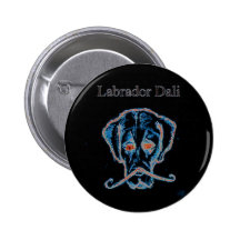 Labrador Dali black button