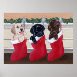 Labrador Retriever Art Print Christmas