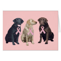 Labrador Retriever Breast Cancer Greeting Card