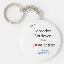 Labrador Retriever Love at First Lick Keychain