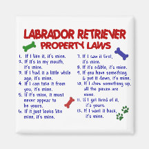 LABRADOR RETRIEVER Property Laws Refrigerator Magnets
