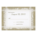 Lace and Burlap Country Romance Reply Personalized Invites