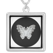 Lace Butterfly-Square Pendants