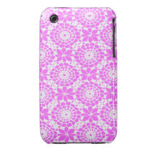 Lace Circles iPhone 3 Case Pink