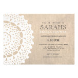 Lace Doily & Burlap Bridal Shower Party Invite invitations
