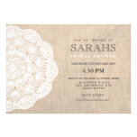 Lace Doily & Burlap Bridal Shower Party Invite invitations